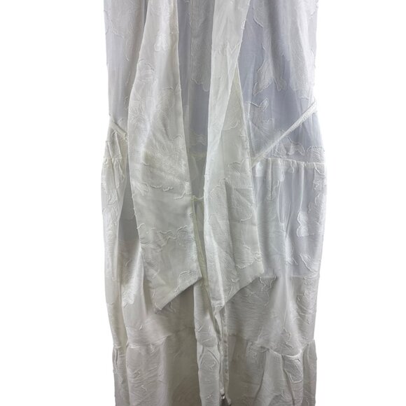 Melloday Jacquard Women's Midi Sundress Ivory Sleeveless Mock Neck Small NEW - Picture 8 of 16